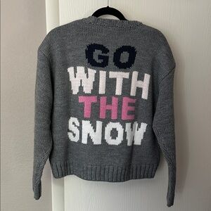 Wildfox Charcoal Sweater with Pink and Blue Detail
